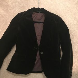 Theory velvet brown fitted jacket.